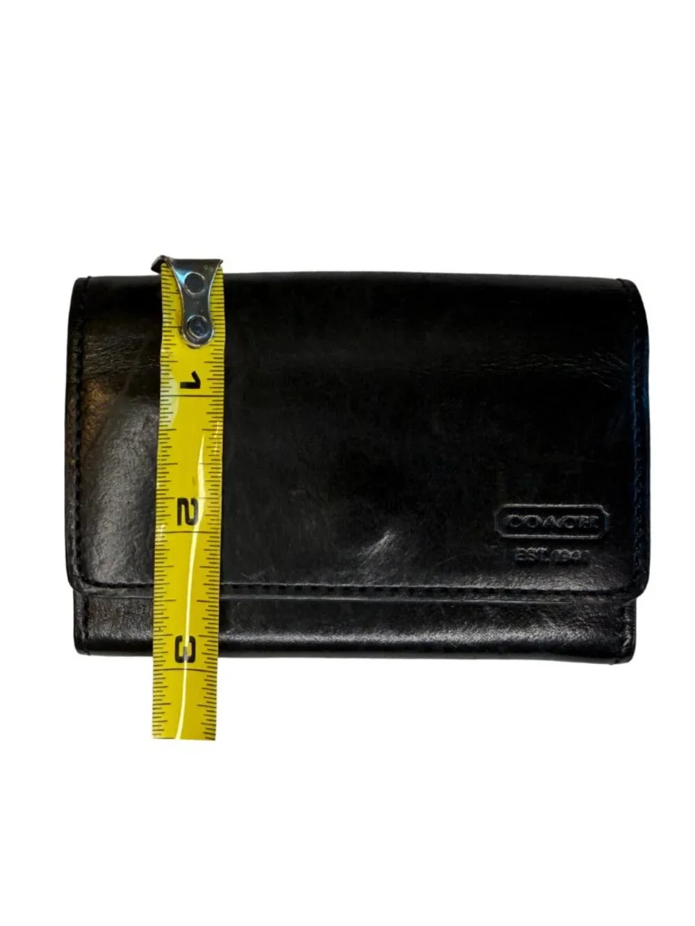 Vintage Coach Black Leather Card Holder Wallet